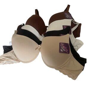 Sofra 4-Pack Underwire Comfort Bra Set BR2958P Neutral Multi-Color Bundle 38C
